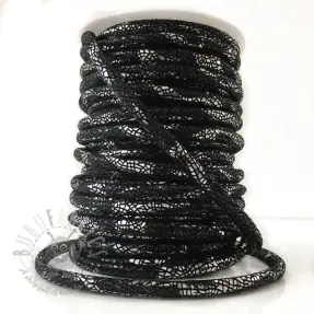 Suède koord Glitter black