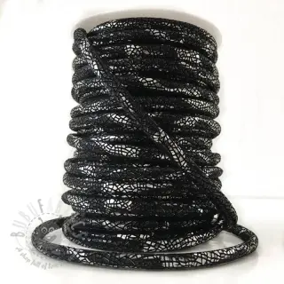 Suède koord Glitter black