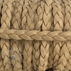 Suède koord gevlochten taupe