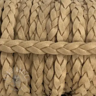 Suède koord gevlochten taupe