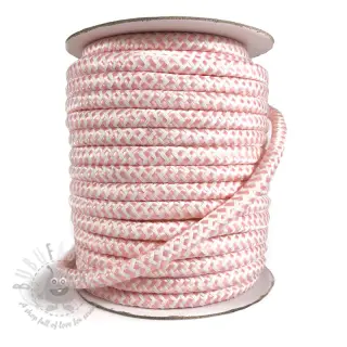 Polyester koord gevlochten ZIG ZAG light rose