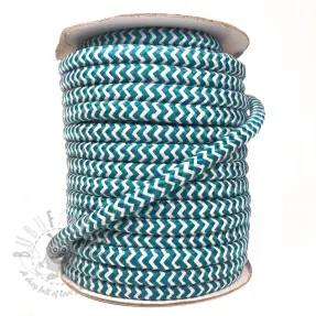Polyester koord gevlochten ZIG ZAG petrol