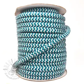 Polyester koord gevlochten ZIG ZAG petrol