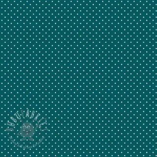Katoenen stof Petit dots petrol