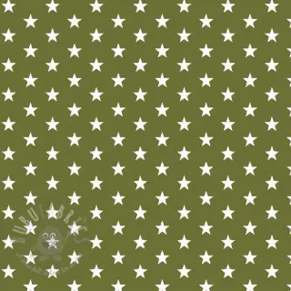 Katoenen stof Petit stars green