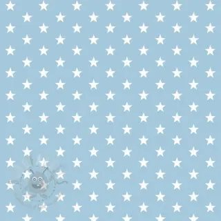 Katoenen stof Petit stars light blue