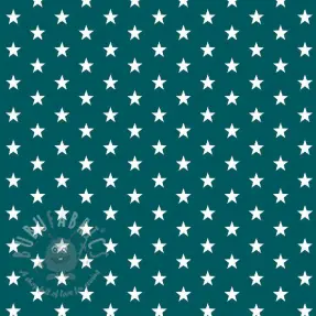 Katoenen stof Petit stars petrol