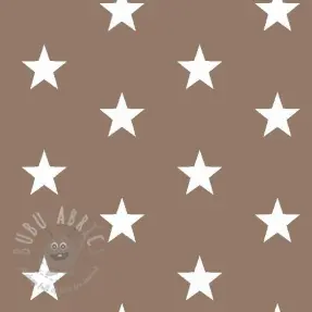 Katoenen stof Stars taupe