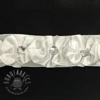 Satijnen lint Crystal cream