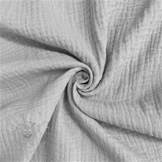 Dubbelgaas/mousseline light grey