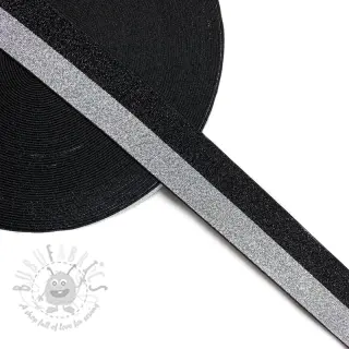 Glad elastiek 4 cm Lurex DOU black silver