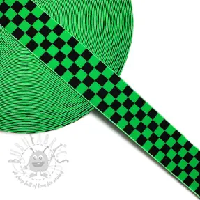 Glad elastiek 4 cm Chequered jacquard apple green