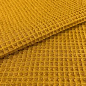 Bavlna s vaflovou väzbou ochre