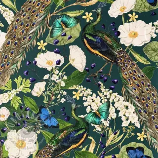 Decoratiestof premium Peacock butterfly chique digital print