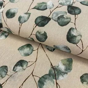 Decoratiestof Linenlook Eucalyptus Leaves