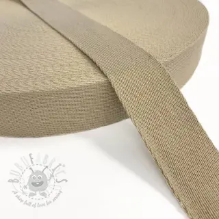 Tassenband katoen 4 cm sand