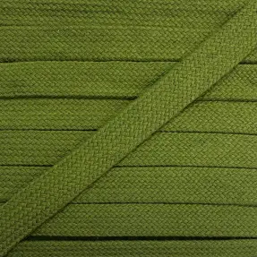 Bavlnená šnúra plochá 13 mm olive green