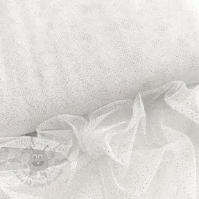 Tule voor TUTU-rok ROYAL SPARKLE white silver