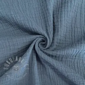 Dubbelgaas/mousseline jeans blue