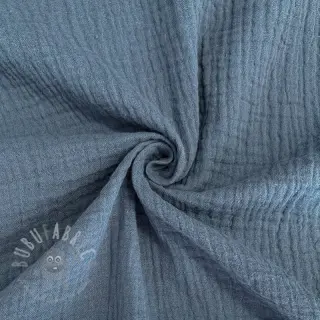 Dubbelgaas/mousseline jeans blue