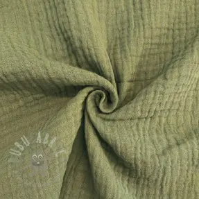 Dubbelgaas/mousseline moss green