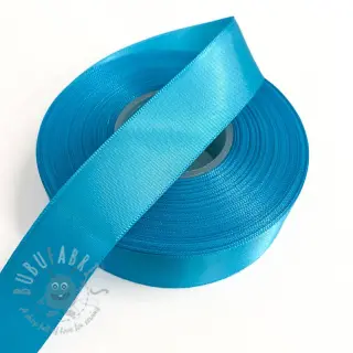 Satijnen lint dubbelzijdig 25 mm aqua