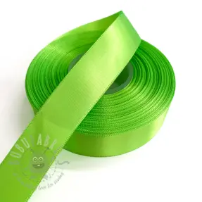 Satijnen lint dubbelzijdig 25 mm neon green