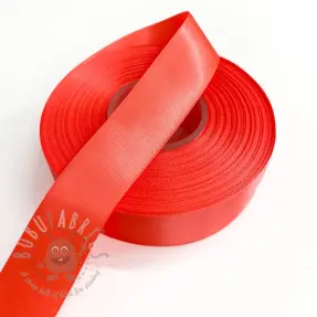 Satijnen lint dubbelzijdig 25 mm neon orange