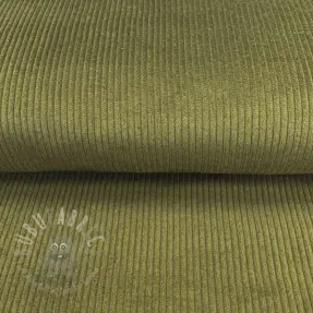 Ribfluweel army green