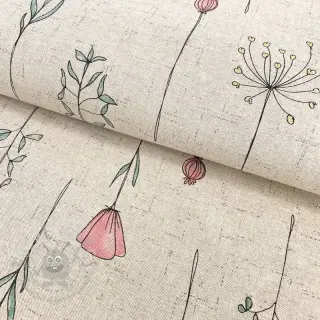 Decoratiestof Linenlook Soft flower field