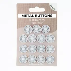 Stláčací gombík METAL 16 mm off white