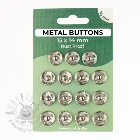 Drukknoop METAL 14 mm silver