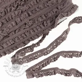 Katoenen kant elastisch taupe