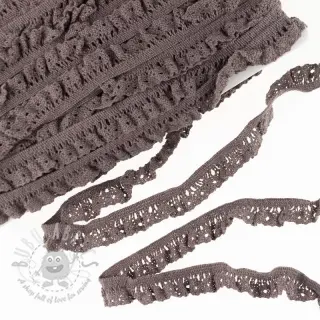 Katoenen kant elastisch taupe