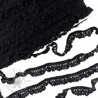 Katoenen kant elastisch black
