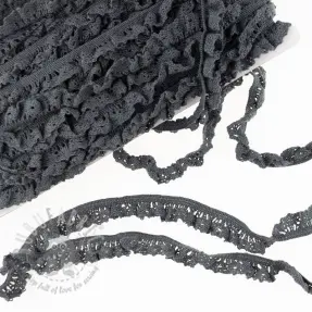 Katoenen kant elastisch dark grey
