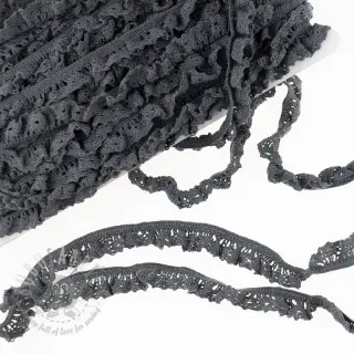 Katoenen kant elastisch dark grey