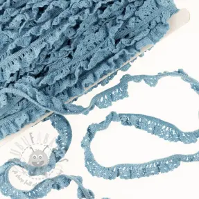 Katoenen kant elastisch old blue
