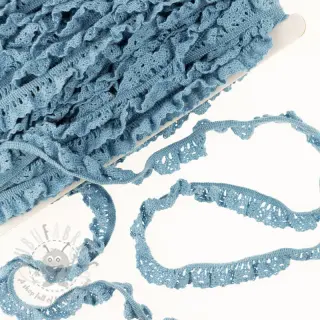 Katoenen kant elastisch old blue