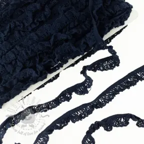 Katoenen kant elastisch dark blue
