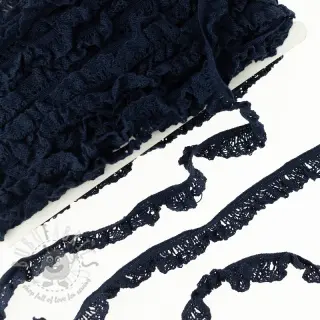 Katoenen kant elastisch dark blue