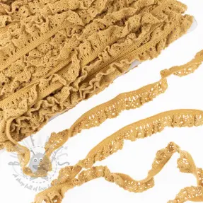 Katoenen kant elastisch old yellow