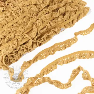 Katoenen kant elastisch old yellow