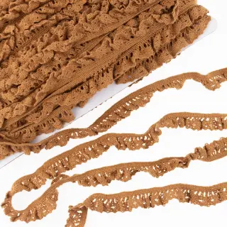 Bavlnená čipka elastická cognac