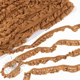 Katoenen kant elastisch cognac