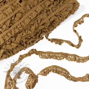 Katoenen kant elastisch dark camel