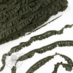 Katoenen kant elastisch camo green