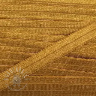 Omvouwelastiek 15 mm mustard