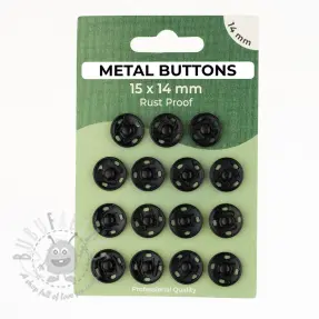 Drukknoop METAL 14 mm black