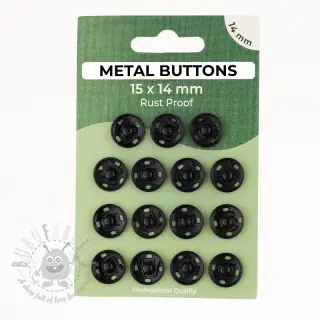 Drukknoop METAL 14 mm black